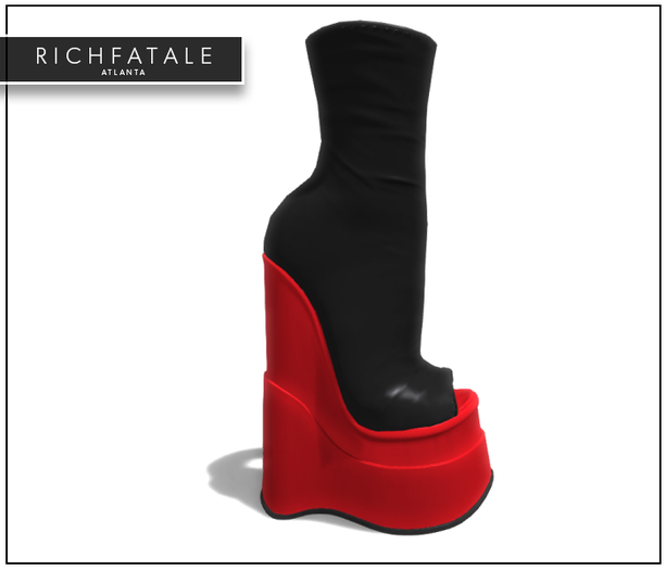 $RICH FATALE - TIRE WEDGES - ROUGE