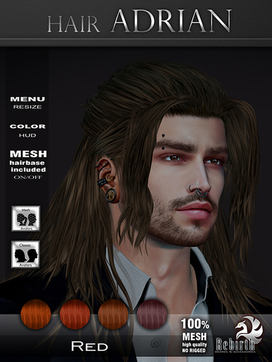 [//REBIRTH/]-Hair Adrian-Red