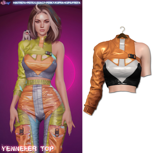 [Eternus] Yennefer Top Orange/White/Black