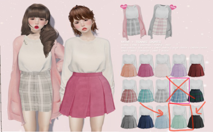 ::{u.f.o}::mtm + tennis skirt - mint  - M