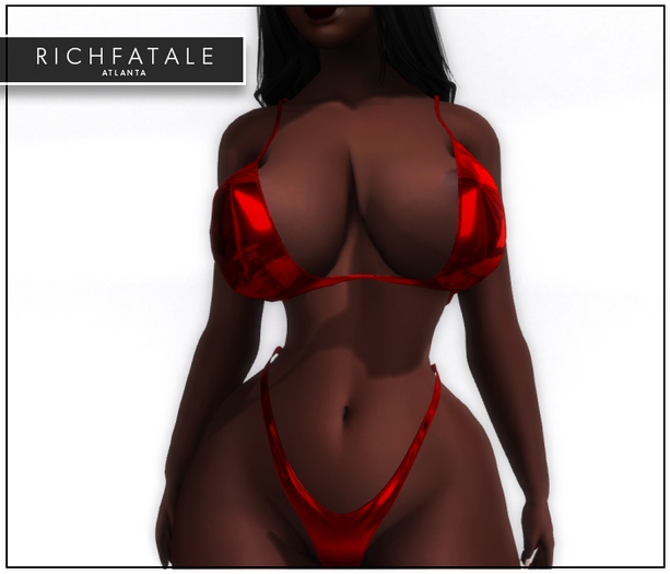 $RICH FATALE - METALLIC BIKINI - ROUGE