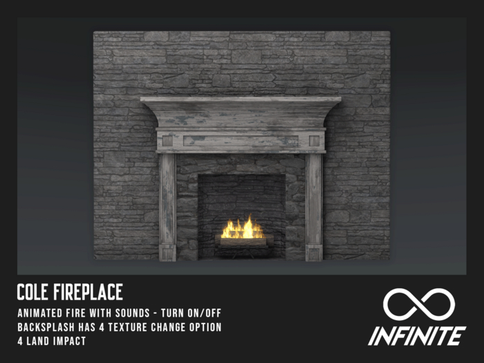 Infinite - Cole Fireplace (Shabby Light)
