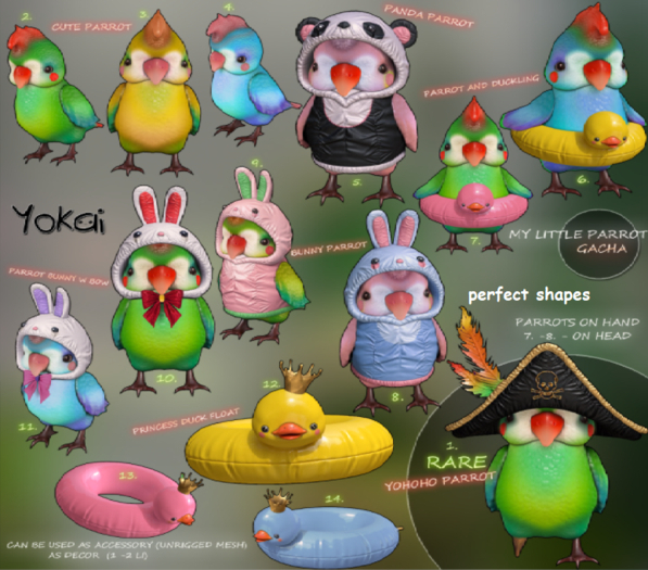 6.YOKAI - My Little Parrot  - Parrot and Duckling (blue)