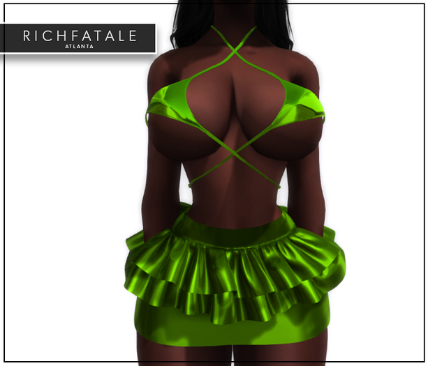$RICH FATALE - PENELOPE PEPLUM DRESS - SLIME