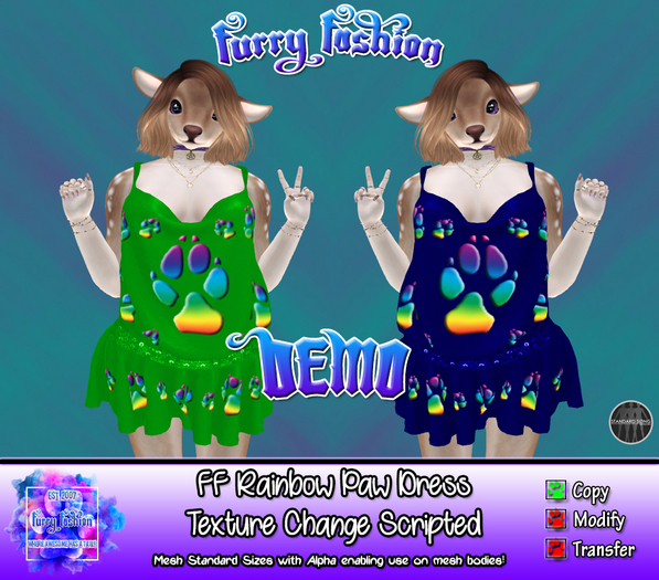~FF~ Rainbow Paw Dress Demo