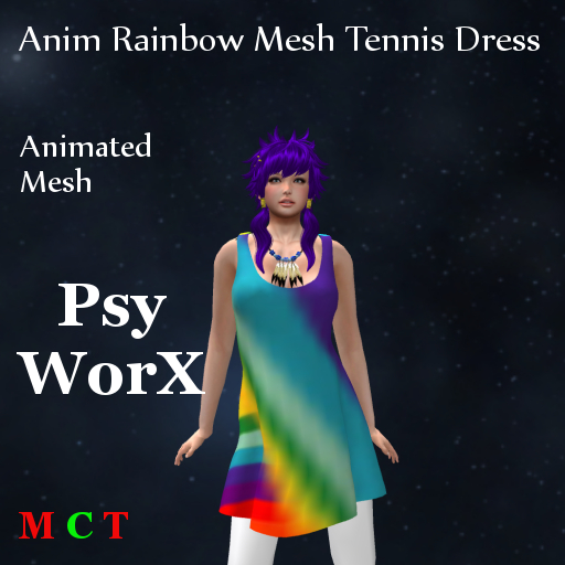 >Psy WorX< Anim Rainbow Mesh Tennis Dress v2 DEMO