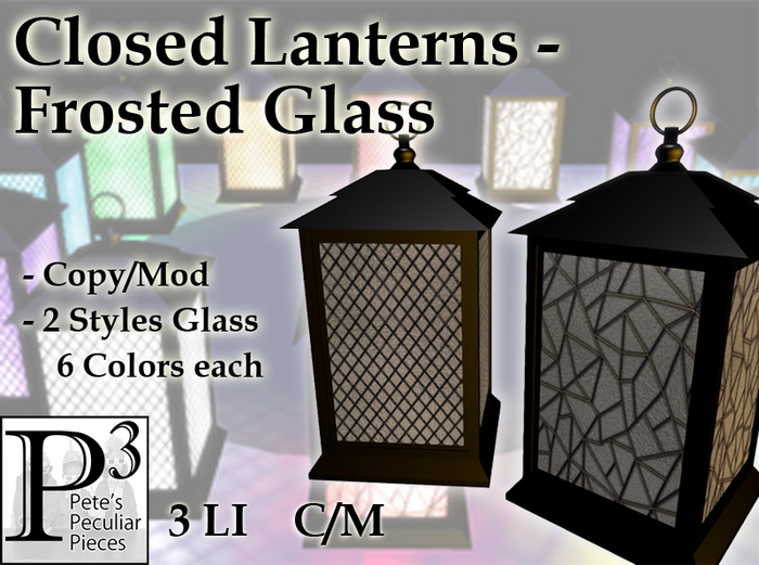 [P3] - Closed Lantern - Stained Glass  Rainbow Assortment