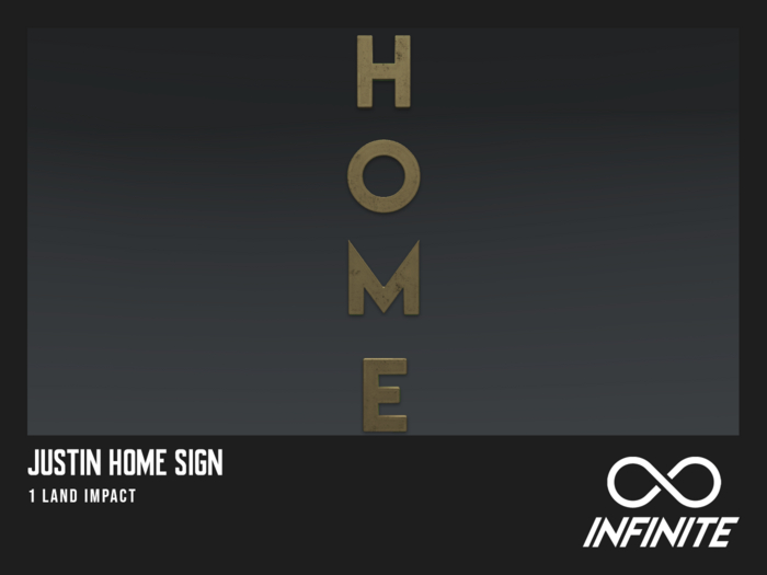 Infinite - Justin HOME Sign (Gold)