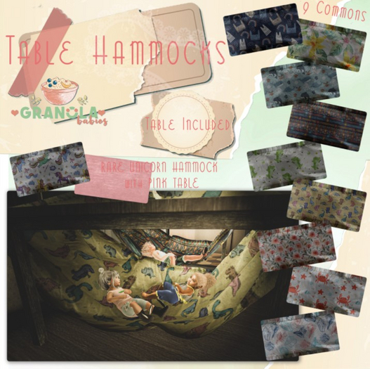 Granola Babies - Table Hammock - Kitties (BOXED)