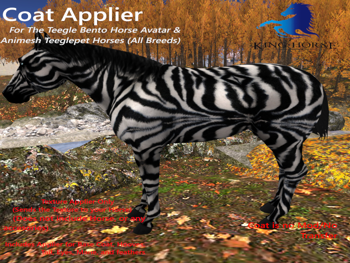 King Horse Zebra Coat Applier