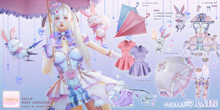 2.SallieLanguage/CH Rain/Costume Full Set RARE