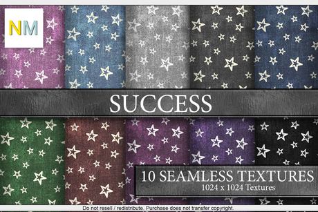 Second Life Marketplace - Success Patterns Kit 10 Seamless Stars ...