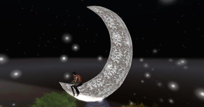 Cuddle Couple Hanging Silver Moon