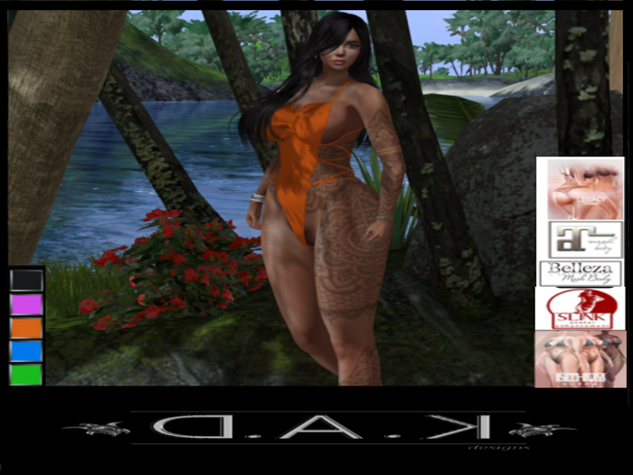 D.A.K~ Ladies String Body Suit Bright Solid w/HUD ( ADD ME)