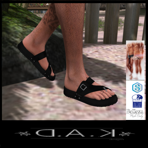D.A.K~Men's Sandals Black Leather