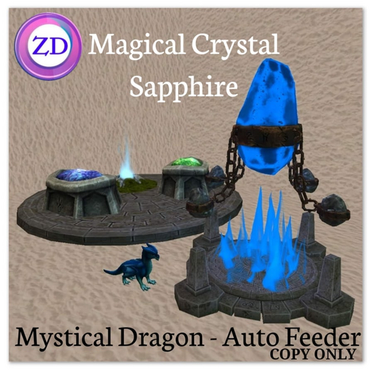 *ZD* Mystical Dragon Feeder - Magical Crystal - Sapphire
