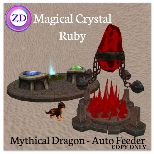 *ZD* Mystical Dragon Feeder - Magical Crystal - Ruby