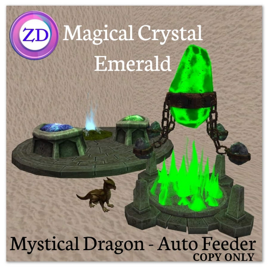 *ZD* Mystical Dragon Feeder - Magical Crystal - Emerald