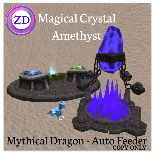 *ZD* Mystical Dragon Feeder - Magical Crystal - Amethyst