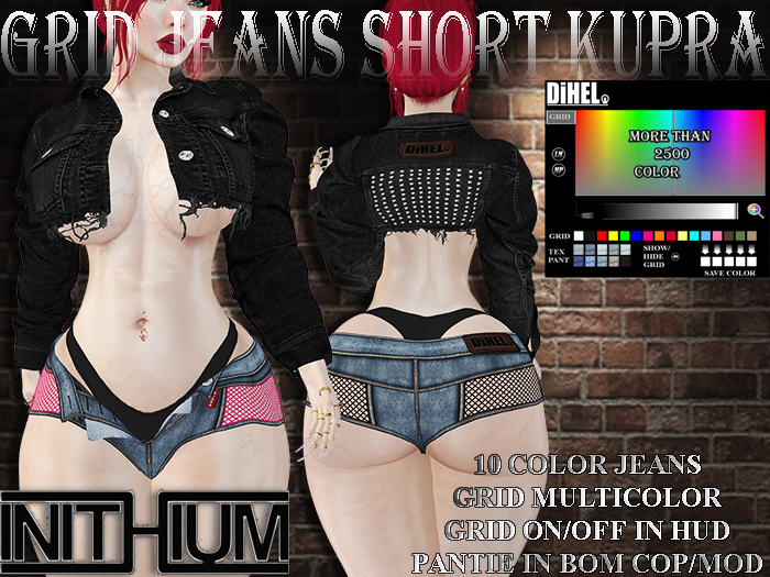 ::DIA::GRID JEANS SHORT KUPRA