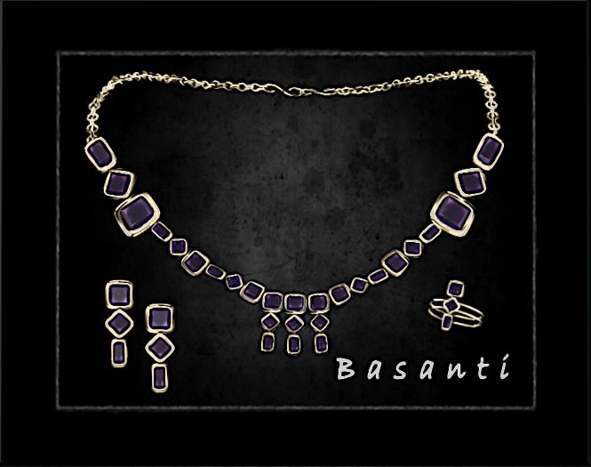 :::MaRaH::: Amethyst Neclace Set ~ Basanti