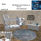 5 pc bedroom set the sketch artist LI=49-BOX