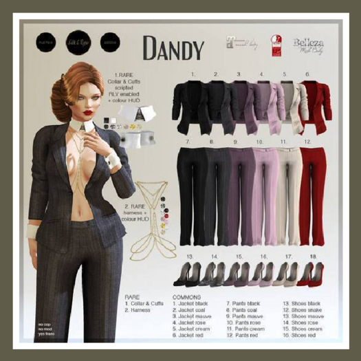 S&P Dandy collar & cuffs Lara RARE