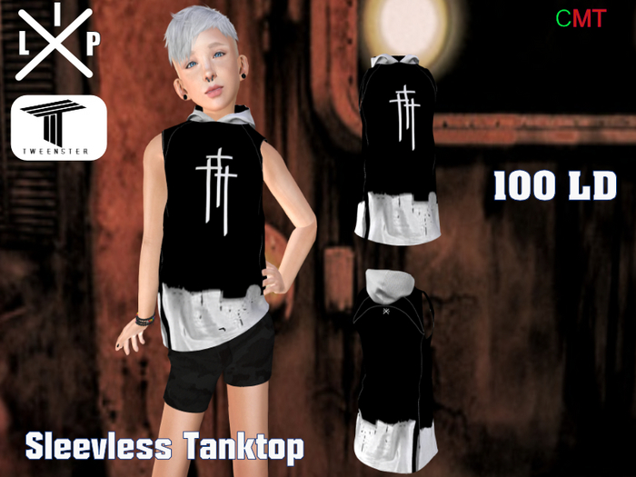 *LIP  Hoodie 3cross  Sleevless TWEENSTER