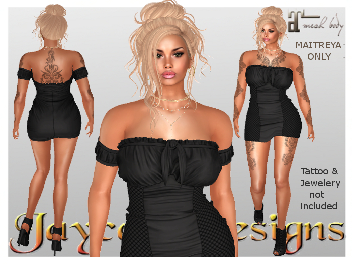 JCD Black Fishnet print dress