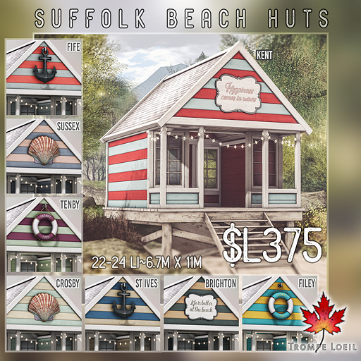 Trompe Loeil - Suffolk Beach Huts [mesh]
