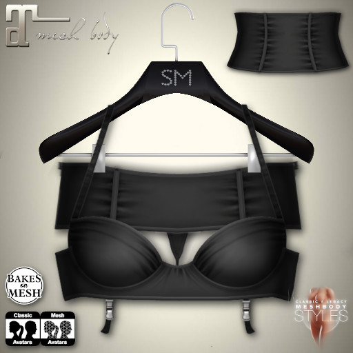 *SM* Legacy Applier Valkyrie Lingerie Black + BoM