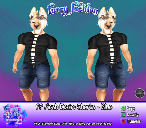 ~FF~ Mesh Denim Shorts ~ Blue
