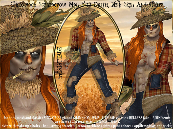 irrISIStible : HALLOWEEN SCARECROW MEN OUTFIT + SKIN AND HAIRS