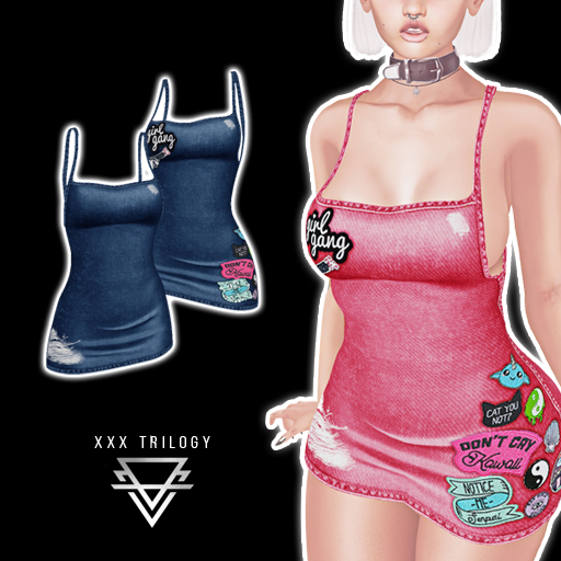 Tri - Mini Dark Jean Dress