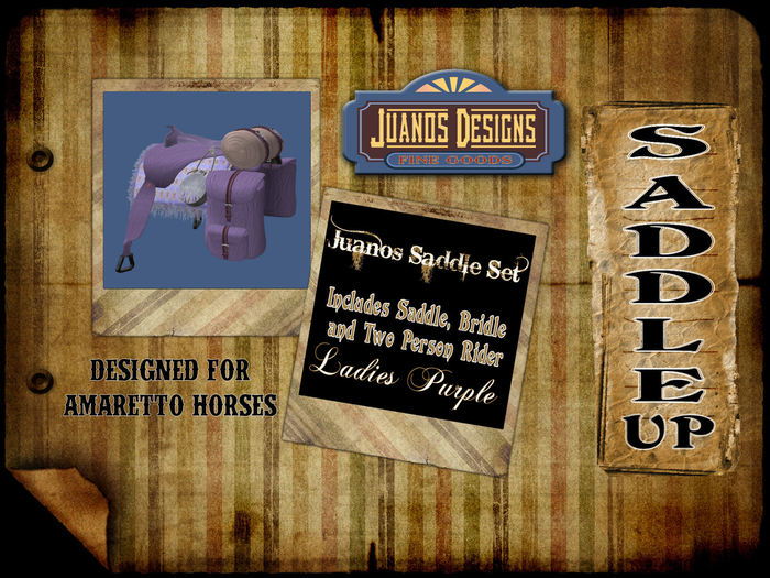 Juanos Ladies Saddle Set (Purple) - Double Riding Included