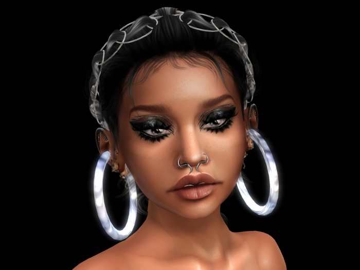 GIGANTIC Loops/Earrings+Tex Animation+Glow Effect BLUE SILVER