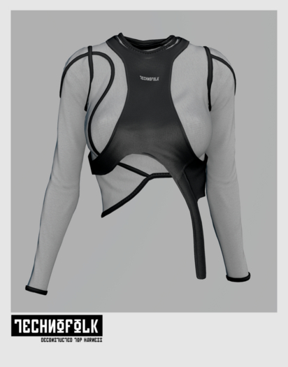 TECHNOFOLK_DECONSTRUCTED TOP HARNESS WHITE.