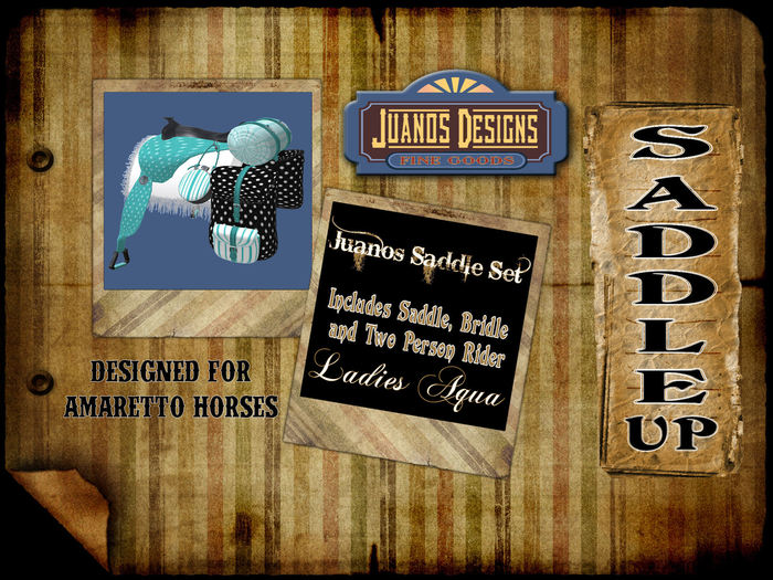 Juanos Ladies Saddle Set (Aqua) - Double Riding Included