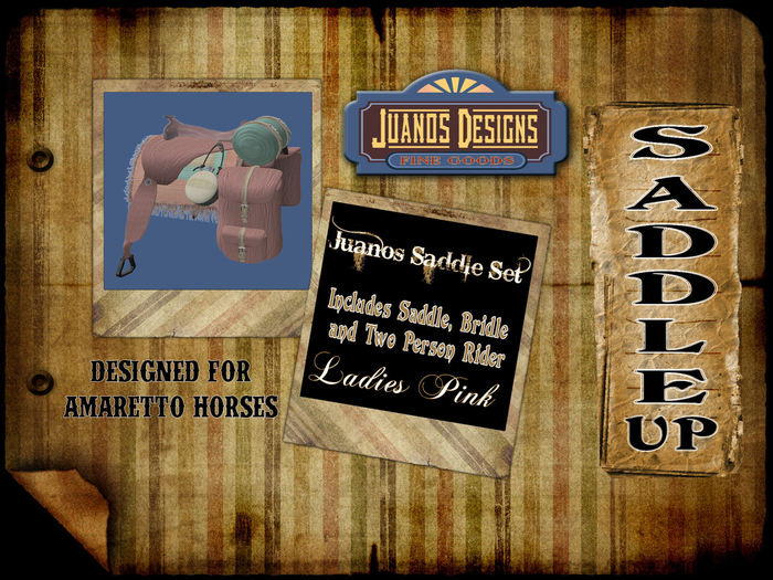 Juanos Ladies Saddle Set (Pink) - Includes Double Riding