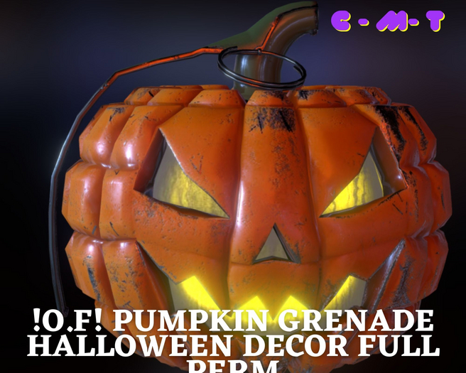 !O.F! pumpkin grenade halloween decor full perm