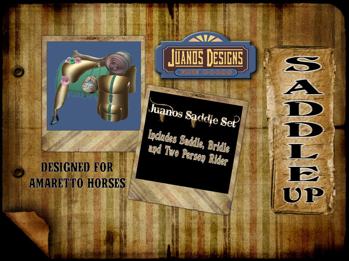 Juanos Ladies Saddle Set (Gold Flower Jewels) Double Riding Included