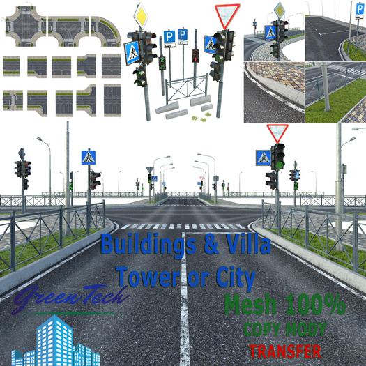 GreenTech City Structure Road 16 elements