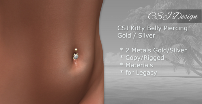 CSJ Belly Pierce Kitty Gold/Silver (Legacy)