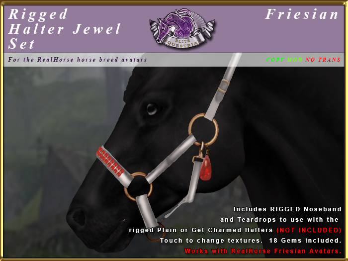 *E* Rigged Halter Jewel Set Set [BOXED] RH Friesian