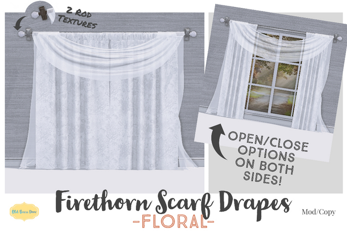 {OBD} Firethorn Scarf Drapes - Floral