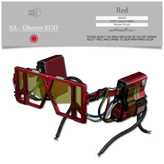 :::SOLE::: SA - Glasses EGO (Red)