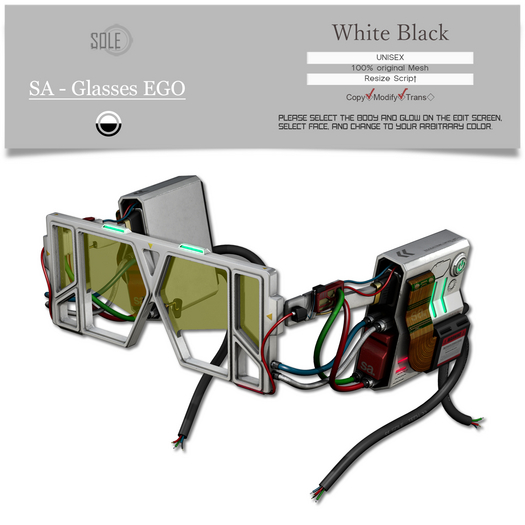 :::SOLE::: SA - Glasses EGO (White Black)