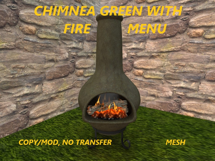 CHIMNEA GREEN WITH ON/OFF FIRE