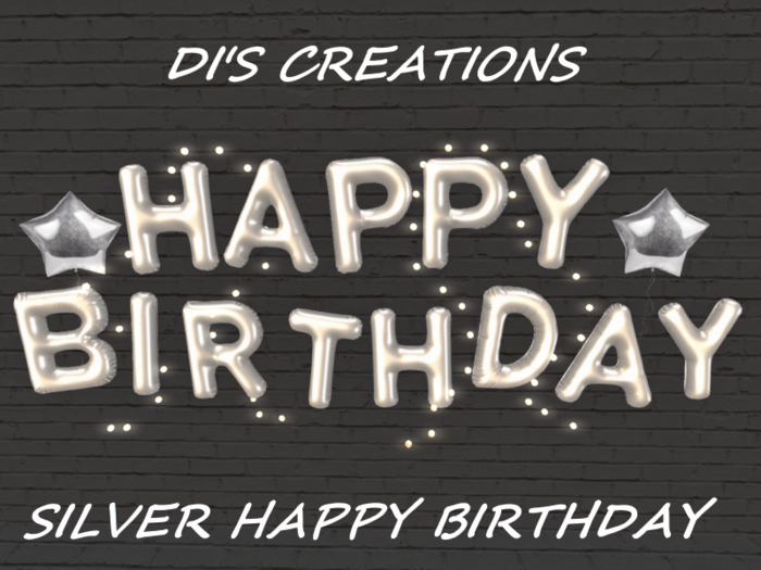 HAPPY BIRTHDAY BALLOONS WITH LIGHTS SILVER