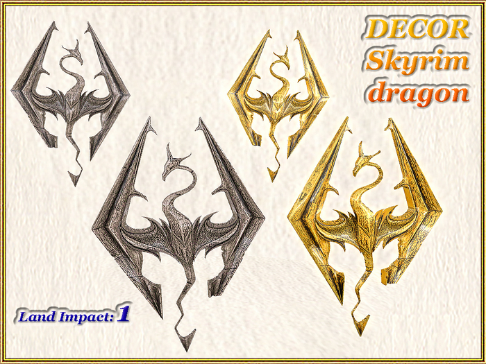 DECOR - Skyrim dragon (1 LI) (Full perm)